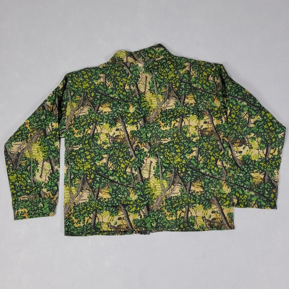 Bushlan Fullzip Lightweight Shirt Jacket Men's S Green Camouflage Long Sleeve